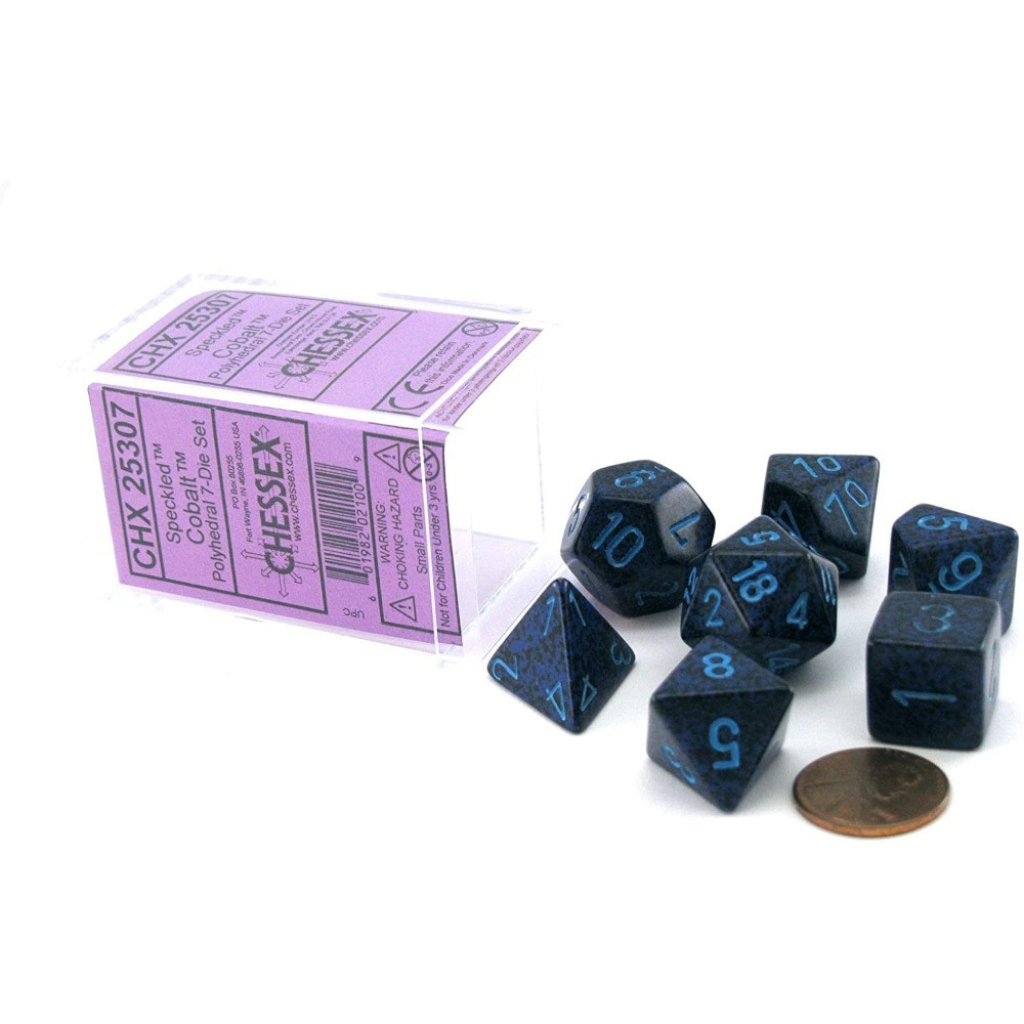 Chessex Speckled Cobalt 7-Die Set Gaming Dice Chessex Dice   