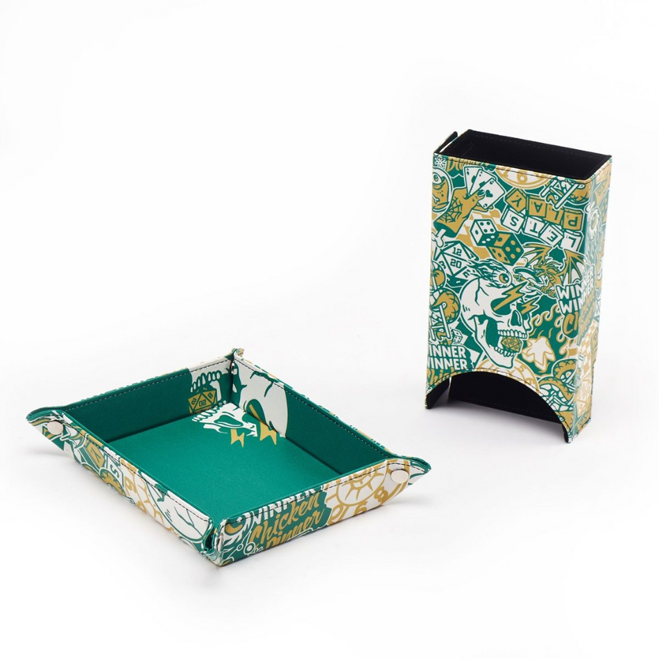 LPG Essentials Dice Tower with Mat Leather - Artist Series: Cara Dice Lets Play Games