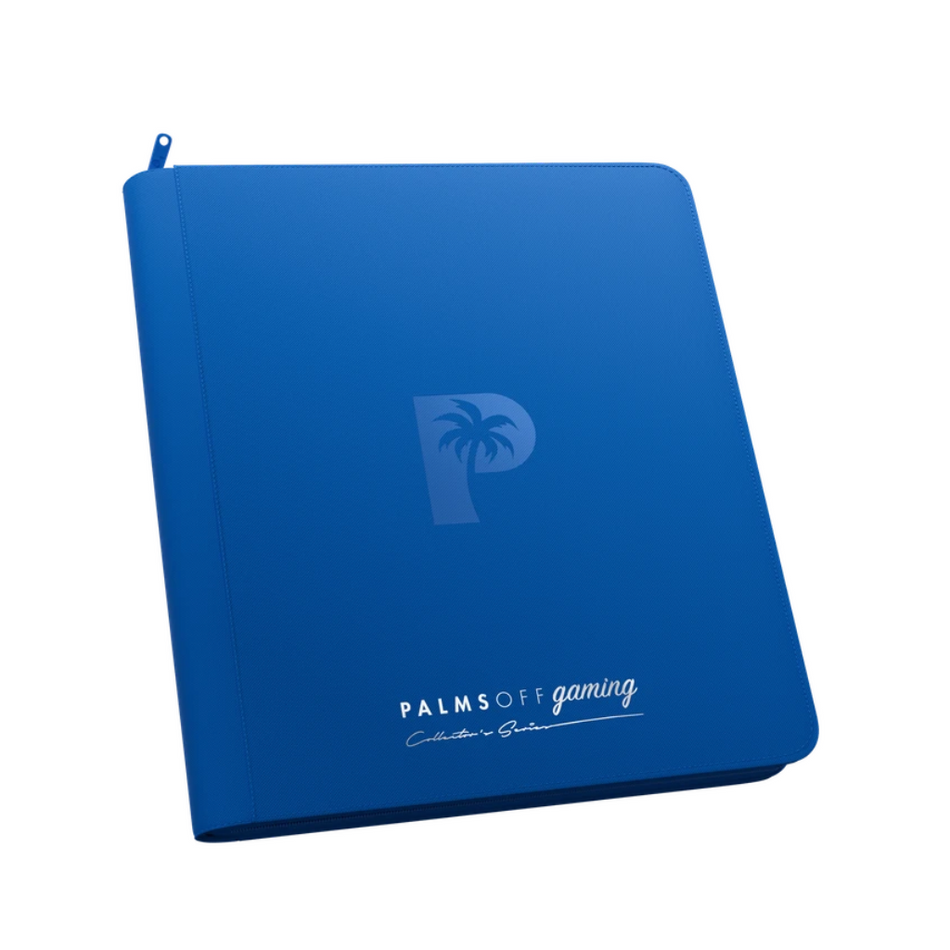 Palms Off Gaming - Collector's Series 12 Pocket SIDE LOADER Zip Trading Card Binder - BLUE