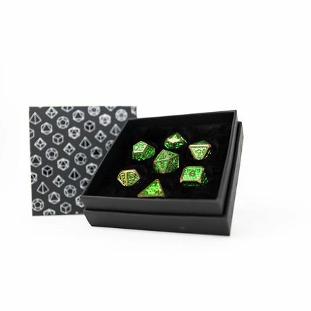 LPG Dice RPG Set Draco Bright Green/Brass Dice Lets Play Games Default Title