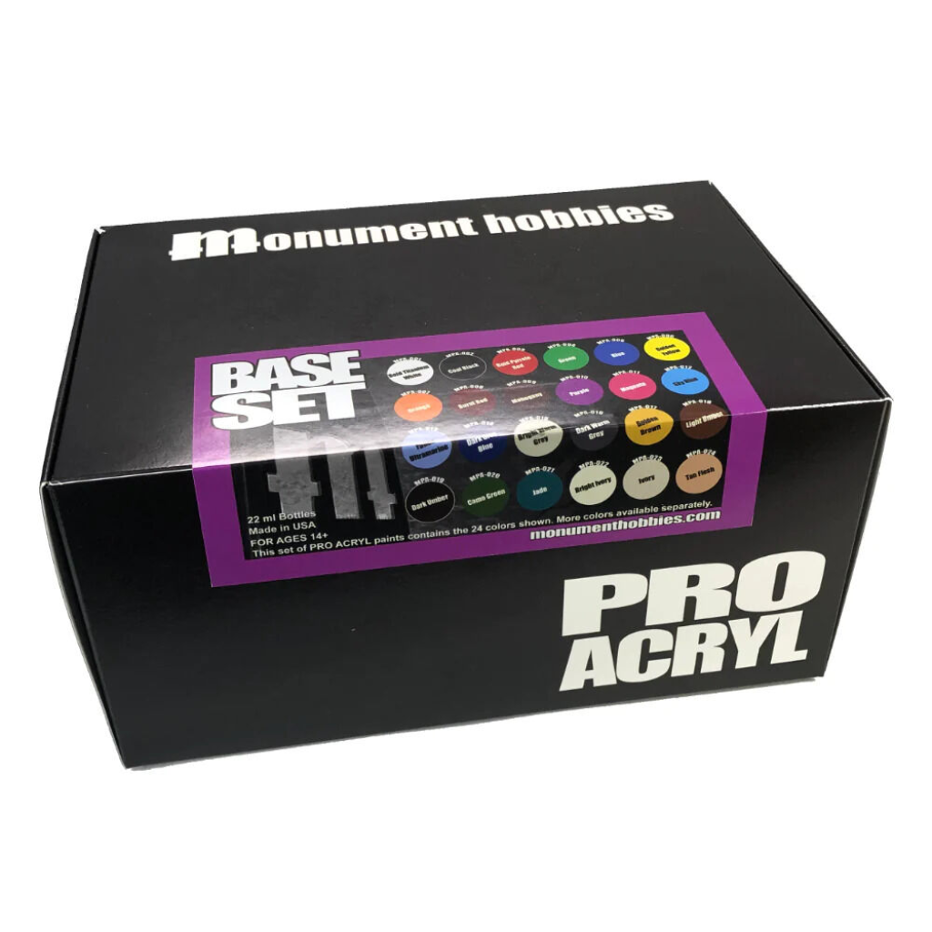 Monument Pro Acryl Sets - 24 Colour Base Set – 24 Colors Monument Pro Acryl Paints Monument Hobbies Default Title