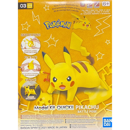 POKEMON MODEL KIT QUICK!! 03 PIKACHU BATTLE POSE Pokemon Model Kit Bandai Pokemon Default Title  