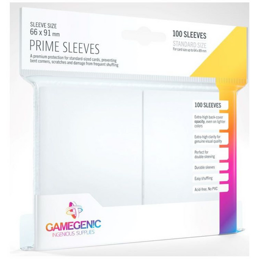 Gamegenic - Prime Card Sleeves - White (100 Sleeves Pack) Deck Box GameGenic   