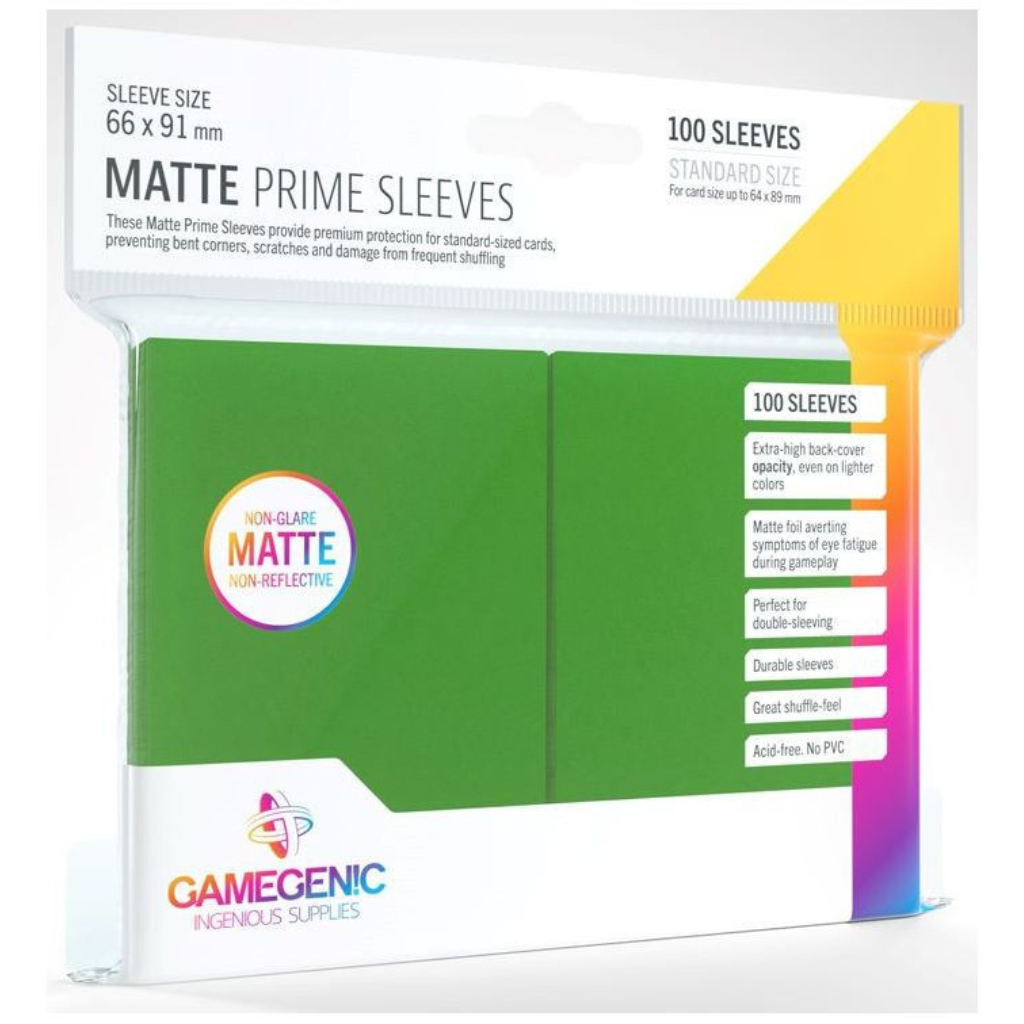 Gamegenic - Matte Prime Card Sleeves - Green (100 Sleeves Pack) Deck Box GameGenic Default Title