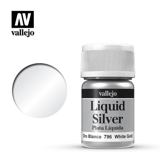 70.796 Vallejo Liquid Metallics: White Gold Paints Vallejo Liquid Metallics   
