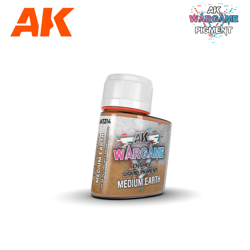 AK Interactive Wargame Enamel Liquid Pigments - Medium Earth 35ml AK Enamel Pigment Washes AK Interactive Default Title  