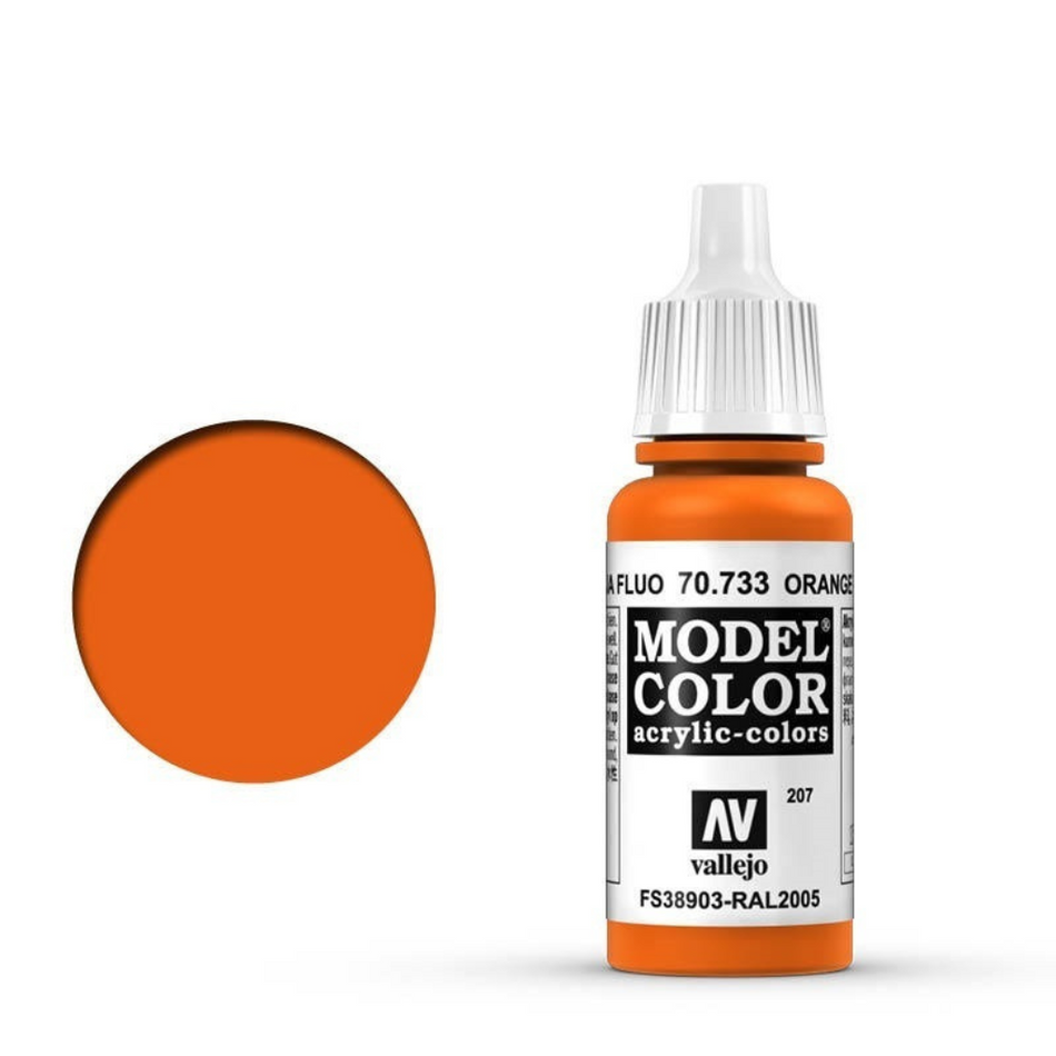 Vallejo Model Color Orange Fluorescent 17ml Acrylic Paint Vallejo Model Color Vallejo Default Title  