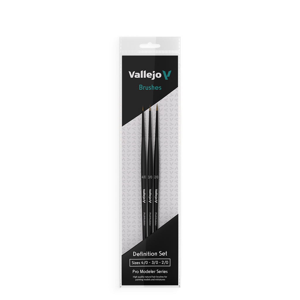 Vallejo Brushes - Pro Modeler - Definition Set - Natural Hair (Sizes 4/0, 3/0 & 2/0) Vallejo Brushes Vallejo Default Title  