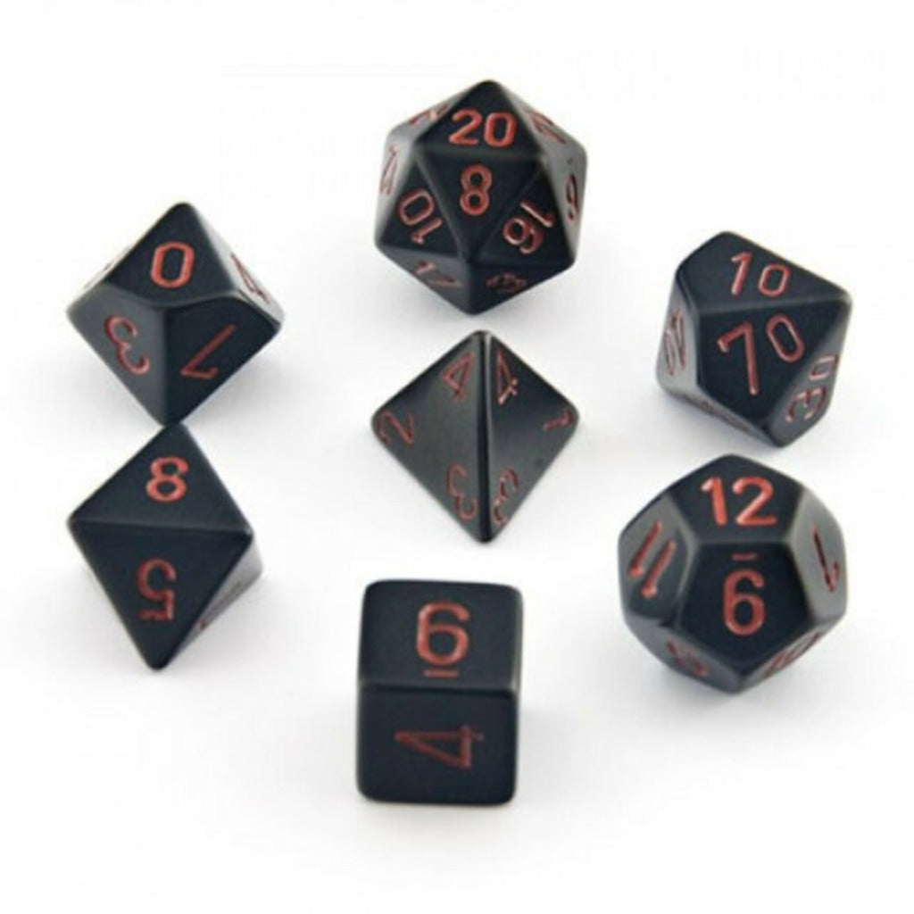 Chessex Opaque Polyhedral Black/red 7-Die Set Gaming Dice Chessex Dice Default Title  
