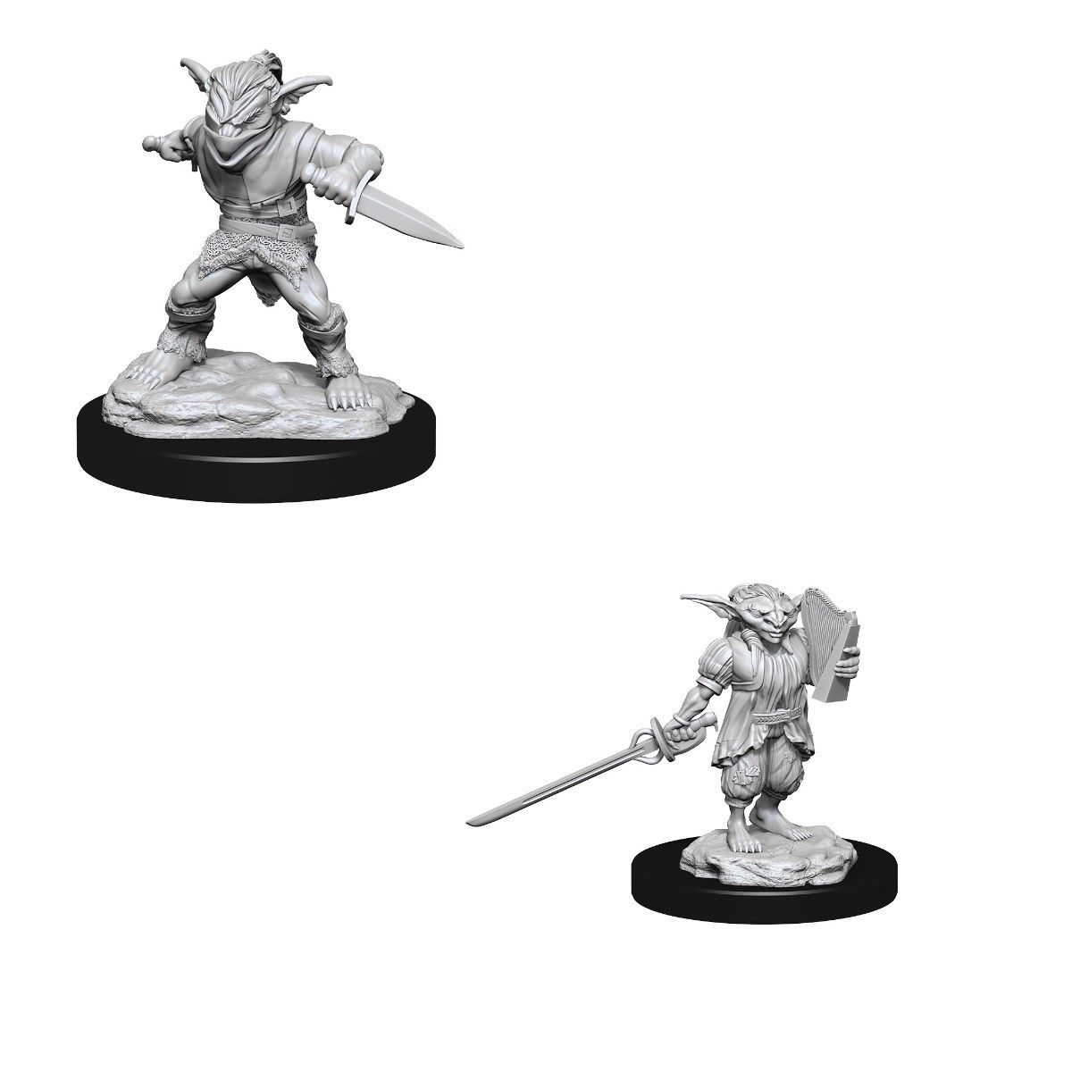 D&D Nolzurs Marvelous Unpainted Miniatures Male Goblin Rogue & Female Goblin Bard Dungeons & Dragons WizKids   