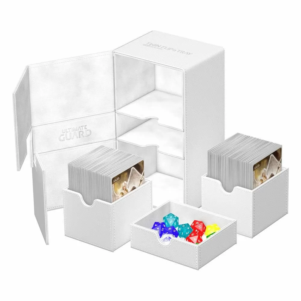 Ultimate Guard Twin Flip n Tray Deck Case 200+ Standard Size XenoSkin White Deck Box Card Protectors Lets Play Games   