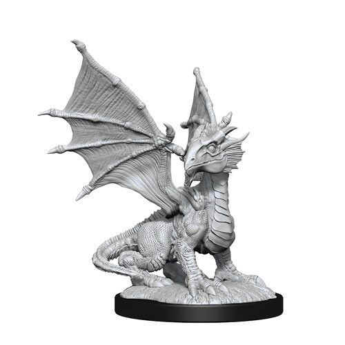 D&D Nolzurs Marvelous Unpainted Miniatures Silver Dragon Wyrmling & Female Halfling Dungeons & Dragons WizKids   