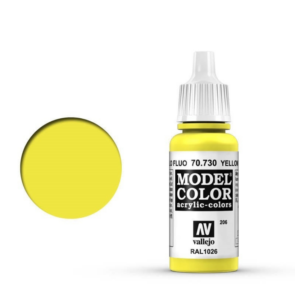 Vallejo Model Color Yellow Fluorescent 17ml Acrylic Paint Vallejo Model Color Vallejo Default Title  