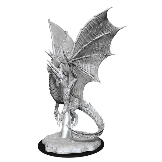 D&D Nolzurs Marvelous Unpainted Miniatures Young Silver Dragon Dungeons & Dragons WizKids   
