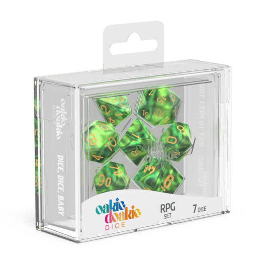 Oakie Doakie Dice RPG Set GemiDice - Jungle (7) Gaming Dice Oakie Doakie Dice   