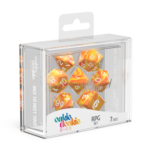 Oakie Doakie Dice RPG Set GemiDice - Sunstone (7) Gaming Dice Oakie Doakie Dice   