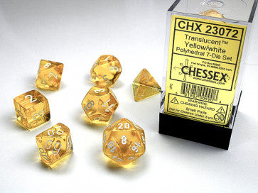 Chessex Polyhedral 7-Die Set Translucent Yellow/White Gaming Dice Chessex Dice   