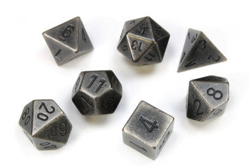 Chessex Polyhedral 7-Die Set Metal Dark Metal Gaming Dice Chessex Dice   