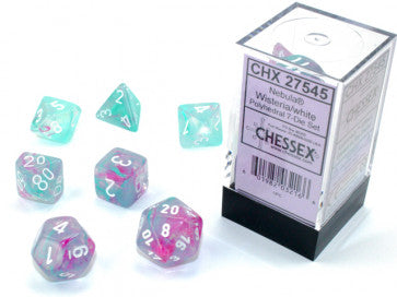 Chessex Polyhedral 7-Die Set Nebula Wisteria/White w/Luminary Gaming Dice Chessex Dice   