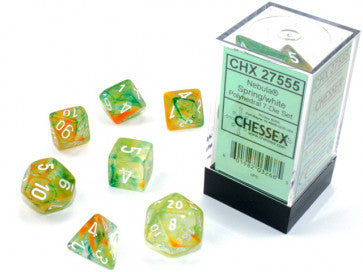 Chessex Polyhedral 7-Die Set Nebula Spring/White w/Luminary Gaming Dice Chessex Dice   