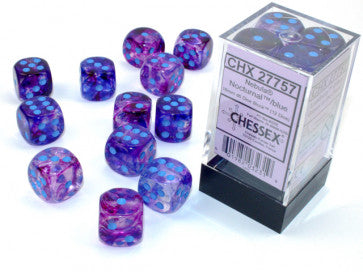 Chessex 16mm D6 Dice Block Nebula Nocturna/Blue w/Luminary Gaming Dice Chessex Dice   