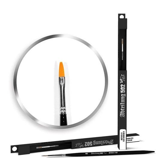 ABT835-8 AK Interactive Abteilung 502 Deluxe Brushes - Flat Brush 8 Craft Paint, Ink & Glaze Lets Play Games   