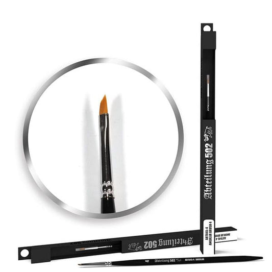 ABT845-4 AK Interactive Abteilung 502 Deluxe Brushes - Angular Brush 4 Craft Paint, Ink & Glaze Lets Play Games   