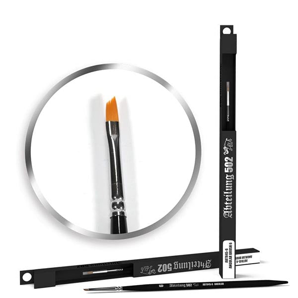 ABT845-6 AK Interactive Abteilung 502 Deluxe Brushes - Angular Brush 6 Craft Paint, Ink & Glaze Lets Play Games   