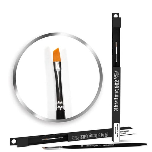 ABT845-8 AK Interactive Abteilung 502 Deluxe Brushes - Angular Brush 8 Craft Paint, Ink & Glaze Lets Play Games   