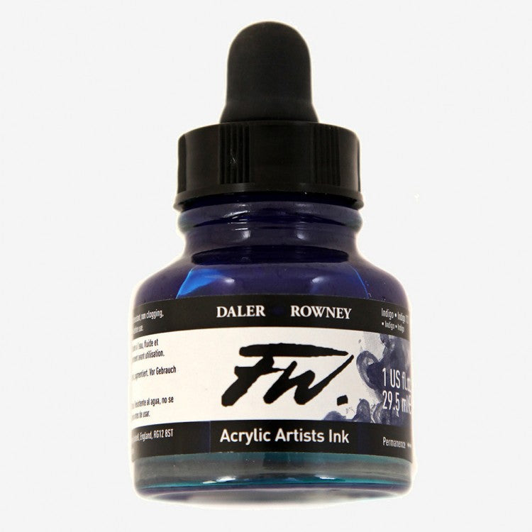 DALER ROWNEY : FW ARTISTS' INK : 29.5ML : INDIGO Daler Rowney FW Artist Inks Daler Rowney   