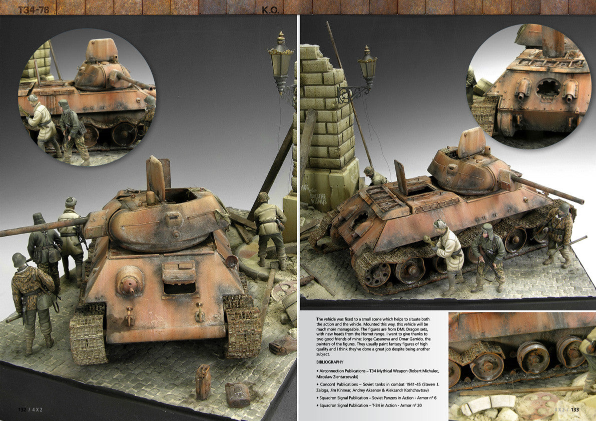 4X2: Building, Painting and Weathering Techniques on AFVs (130+ pages) Book AK Interactive   
