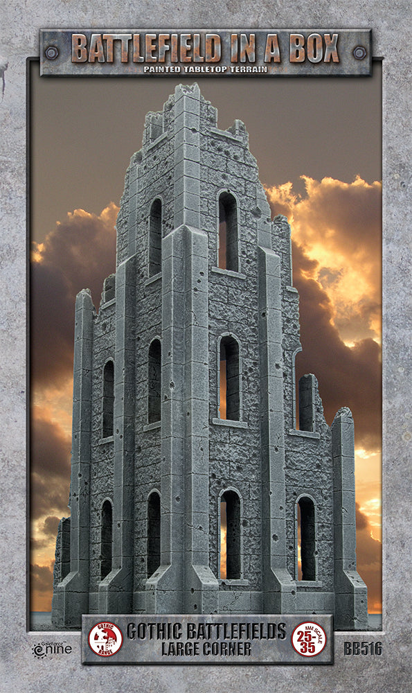 Gothic Terrain - Large Corner Ruin Battlefield in a Box Aetherworks   