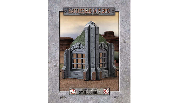 Gothic Industrial - Small Corner (x1) - 30mm Battlefield in a Box Aetherworks   