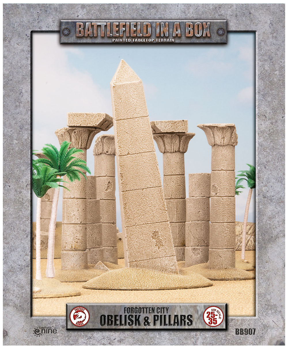 Forgotten City - Obelisk & Pillars (x8) - 30mm Battlefield in a Box Aetherworks   