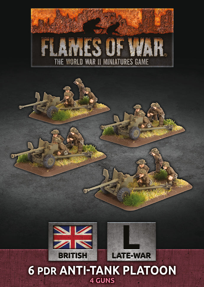 6 pdr Anti-Tank Platoon (x4 Plastic) Flames of War BattleFront   