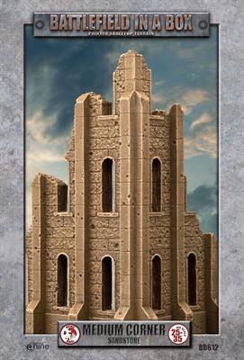 Gothic Battlefields - Medium Corner - White (x1) - 30mm Battlefield in a Box Aetherworks   