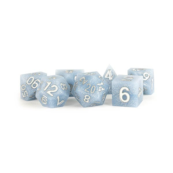 MDG 16mm Sharp Edge Silicone Rubber Polyhedral Dice Set: Glacial Debris Gaming Dice All Interactive Distribution   