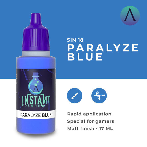 Instant Colors Sin-18 17ml Paralyze Blue Scale 75 Instant Colors Lets Play Games   
