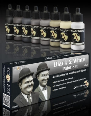 Scale 75 Scalecolor Black and White Paint Set Scalecolor Paint Sets Lets Play Games   