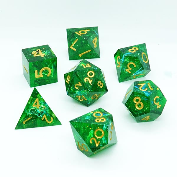 Chronicle Sharp Resin Dice Sets - Verdant Chronicle RPG Dice Chronicle RPG Store   