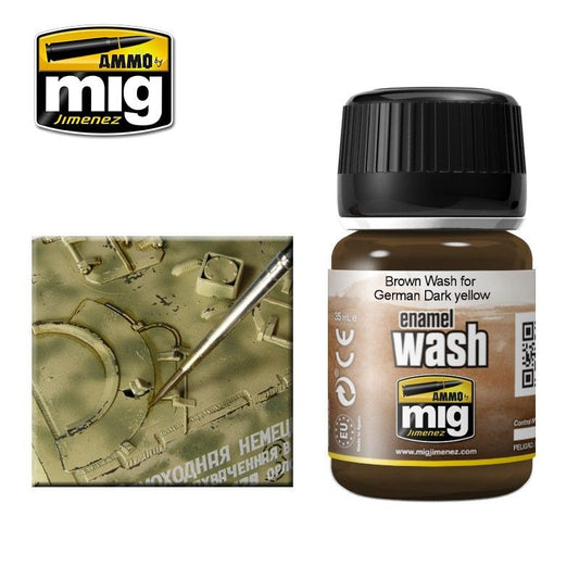 A.Mig-1000 Brown Wash For German Dark Yellow MIG Weathering Ammo by MIG   