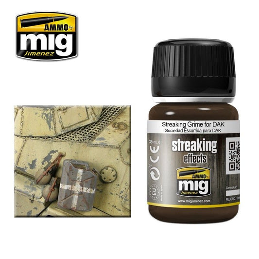 A.Mig-1201 Streaking Grime For DAK MIG Weathering Ammo by MIG   