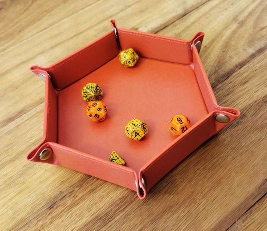 Hex Dice Tray 6" Red Dice Tray Lets Play Games   