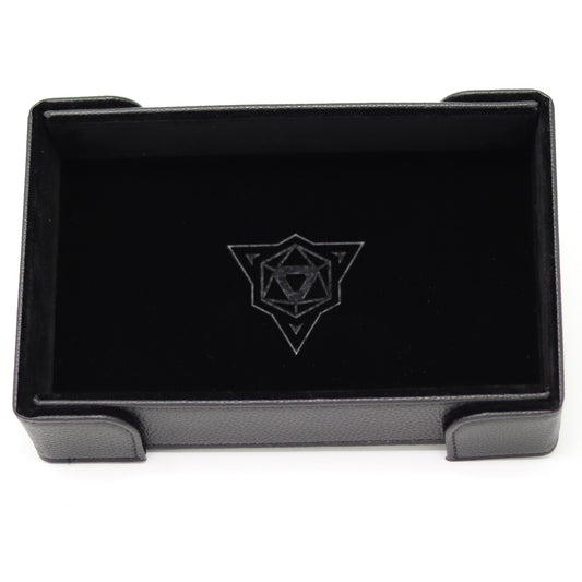 Die Hard Dice Folding Rectangle Tray - Black Velvet Dice Tray Lets Play Games   