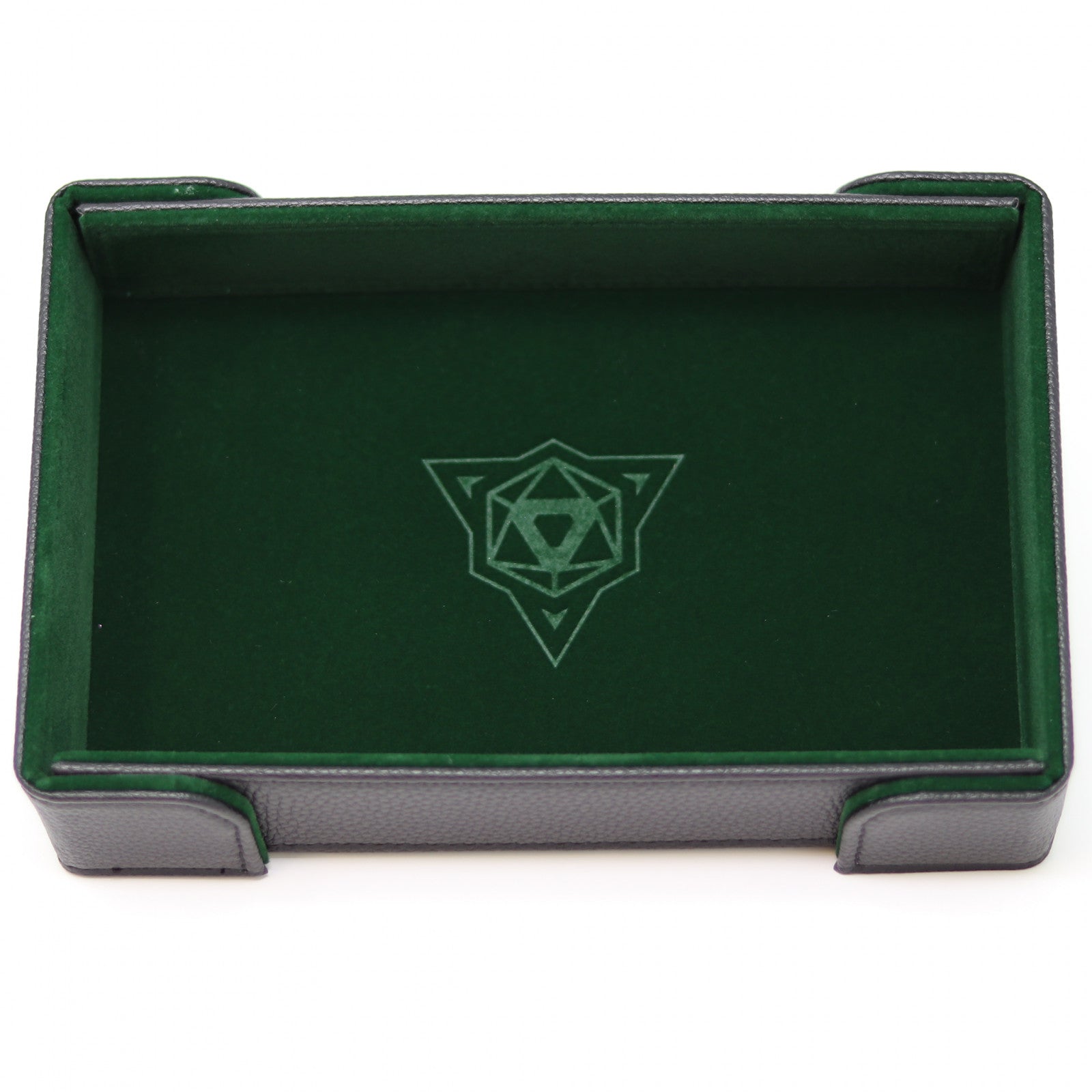 Die Hard Dice Folding Rectangle Tray - Green Velvet Dice Tray Lets Play Games   