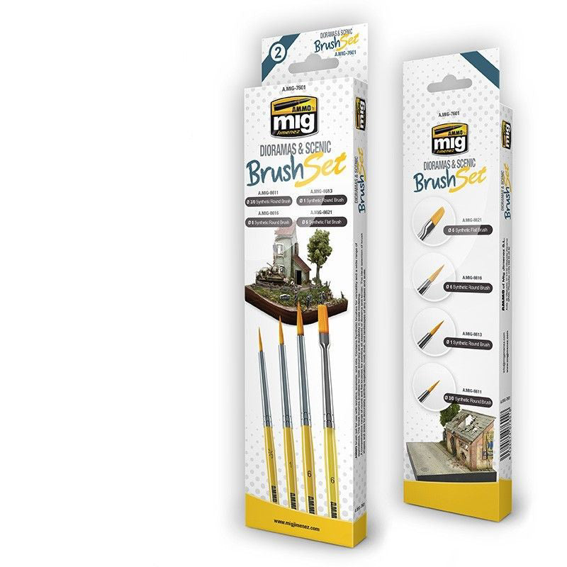 A.MIG-7601 Dioramas and Scenic Brush Set MIG Brushes Ammo by MIG   