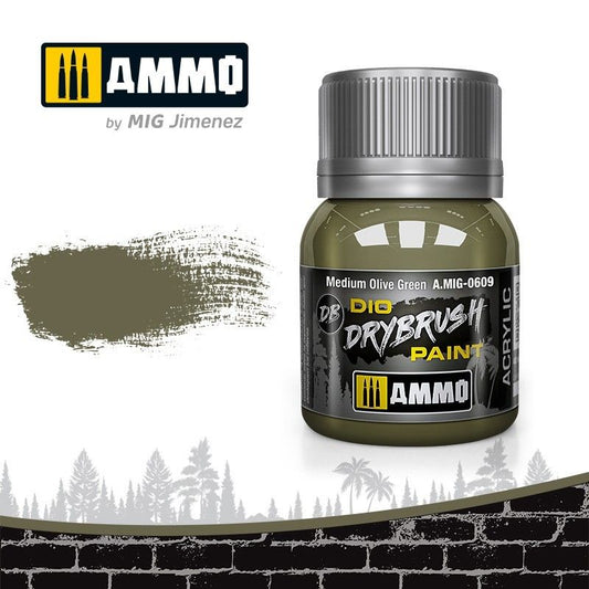 A.Mig-0609 Medium Olive Green MIG Drybrush Ammo by MIG   