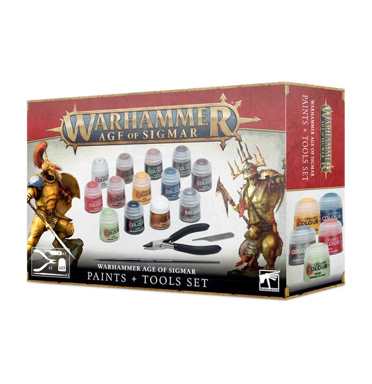 Warhammer Age of Sigmar: Paint + Tools Set Scale Model Kits Games Workshop   