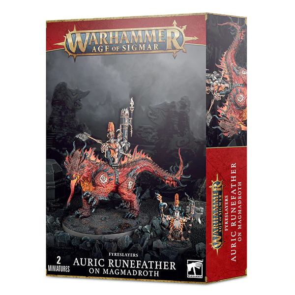 Fyreslayers: Auric Runefather on Magmadroth Fyreslayers Games Workshop