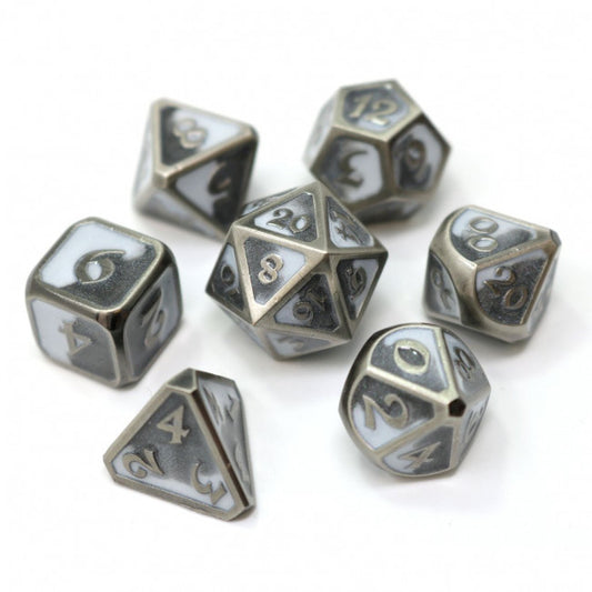 DHD 7 Piece RPG Set: Mythica Spellbinder Shadesteel Gaming Dice Die Hard Dice   